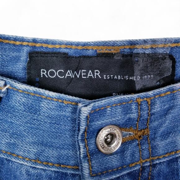 ROCAWEAR Regular Fit Authentic Denim Shorts 90s Y2K Baggy Skate Street - Picture 5 of 7